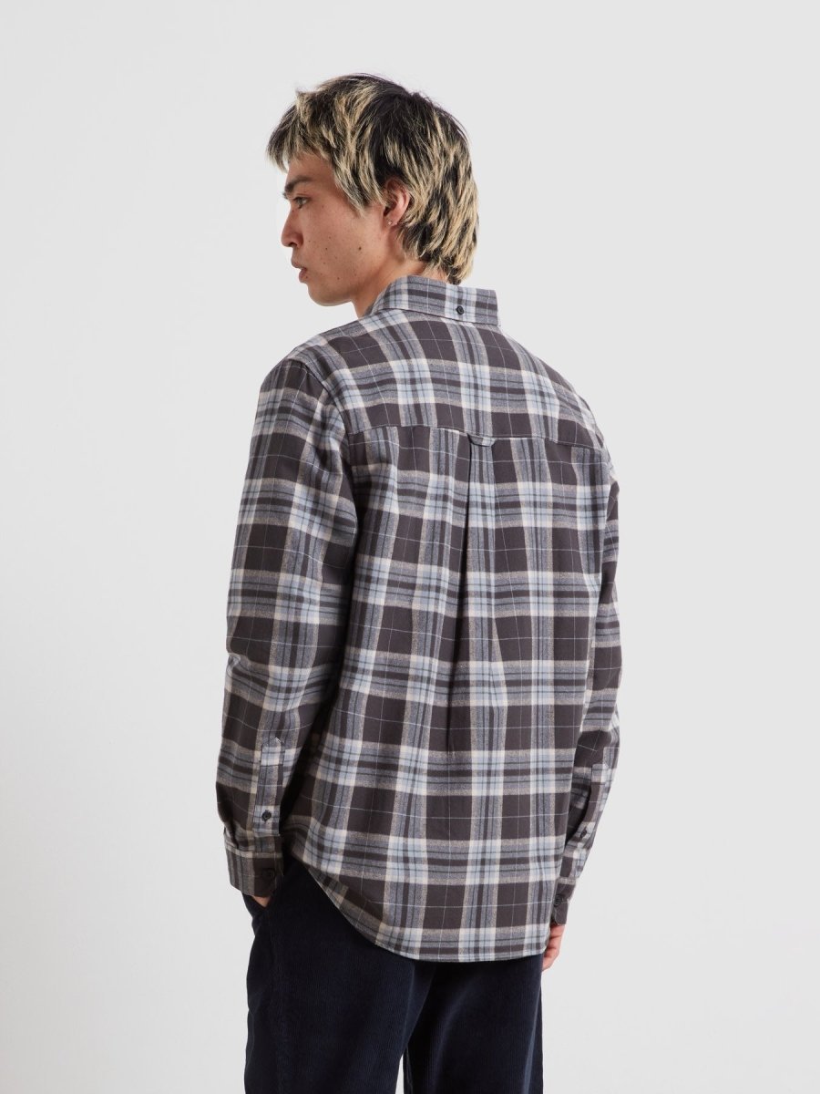 Marvin Relaxed Fit Check Flannel Shirt In Rosemary - RUTHERFORD & Co