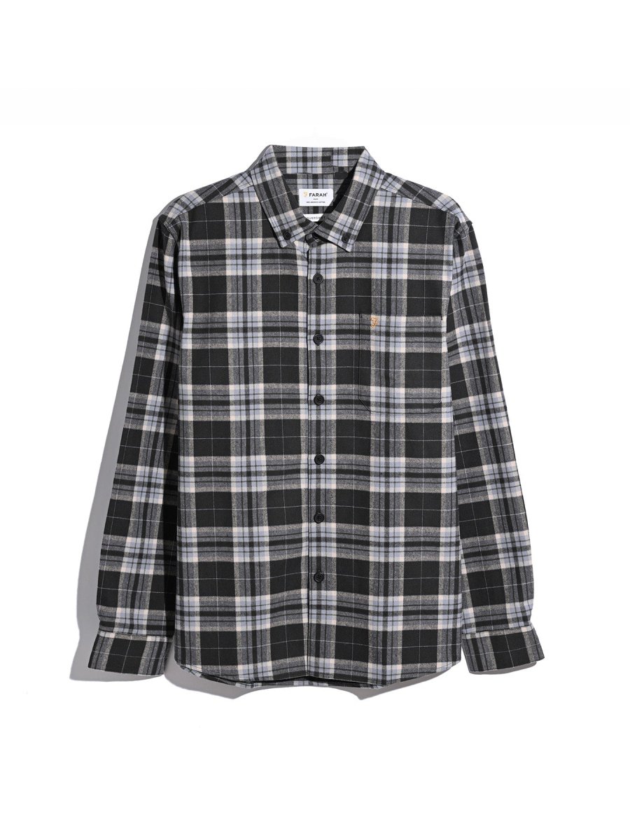 Marvin Relaxed Fit Check Flannel Shirt In Rosemary - RUTHERFORD & Co