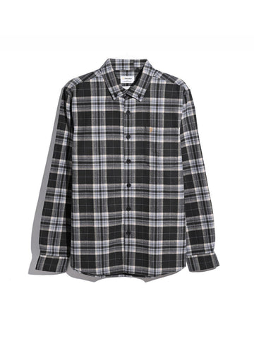 Marvin Relaxed Fit Check Flannel Shirt In Rosemary - RUTHERFORD & Co
