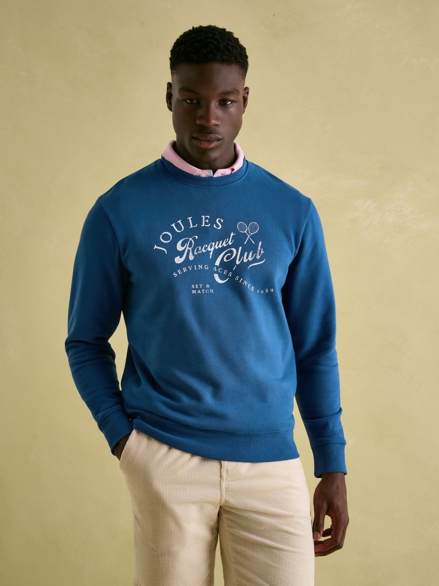 Mason Navy Graphic Crew Neck Jumper - RUTHERFORD & Co