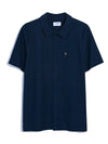 Massey Textured Stripe Polo Shirt In True Navy - RUTHERFORD & Co