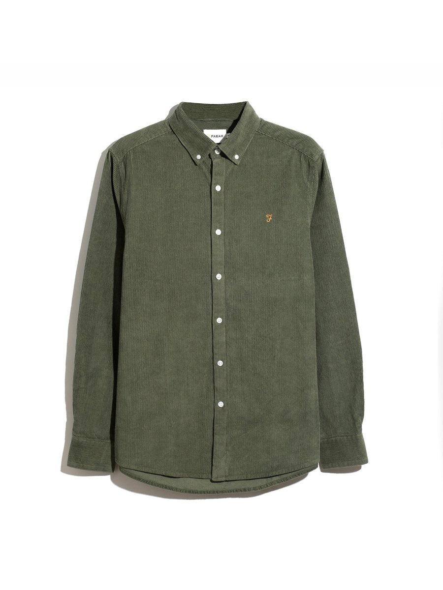 Maverick Regular Fit Cord Shirt In Rosemary - RUTHERFORD & Co