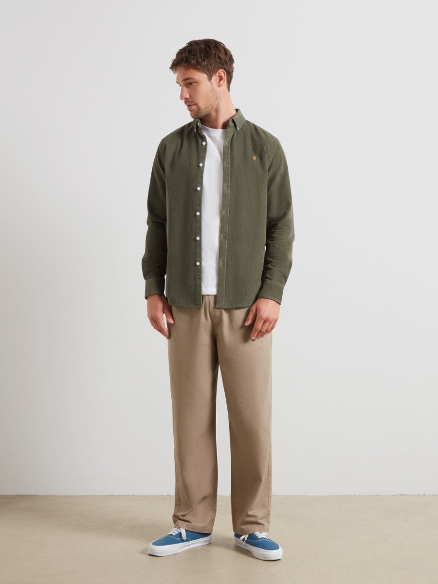 Maverick Regular Fit Cord Shirt In Rosemary - RUTHERFORD & Co