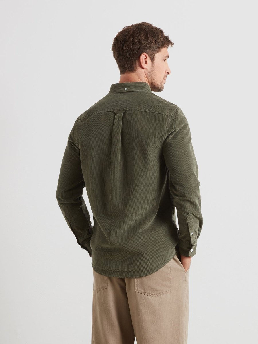 Maverick Regular Fit Cord Shirt In Rosemary - RUTHERFORD & Co