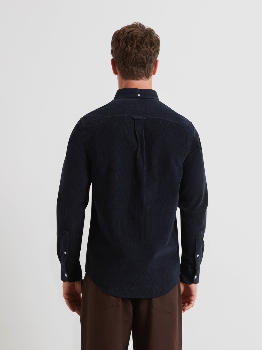 Maverick Regular Fit Cord Shirt In True Navy - RUTHERFORD & Co