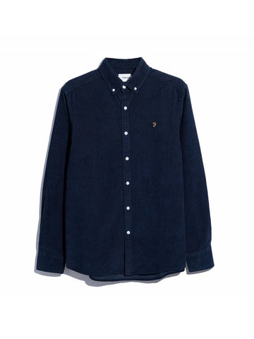 Maverick Regular Fit Cord Shirt In True Navy - RUTHERFORD & Co