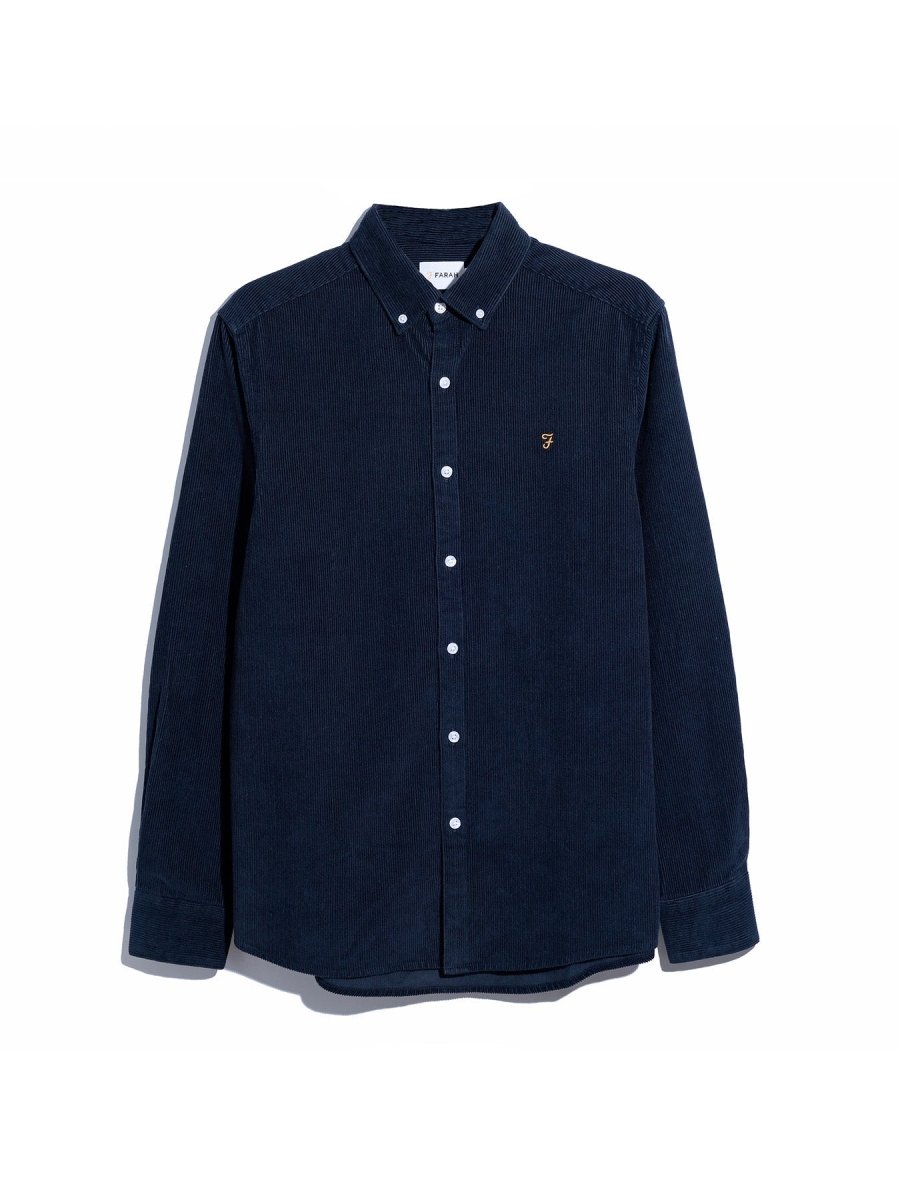 Maverick Regular Fit Cord Shirt In True Navy - RUTHERFORD & Co