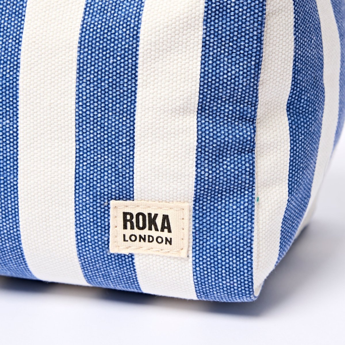 Mayfair Wash Bag in Denim Stripe - RUTHERFORD & Co