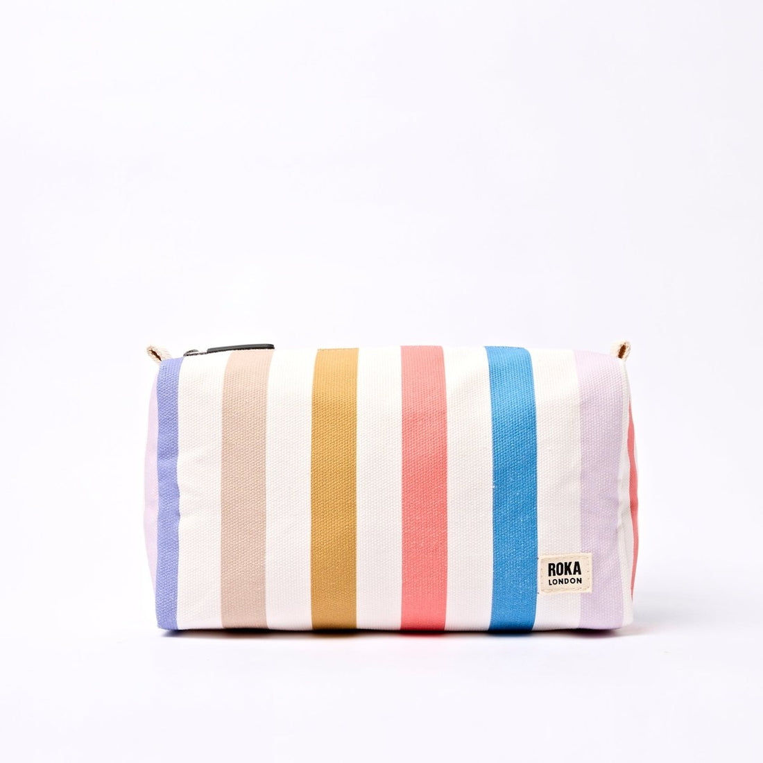 Mayfair Wash Bag in Pastel Multi Stripe - RUTHERFORD & Co