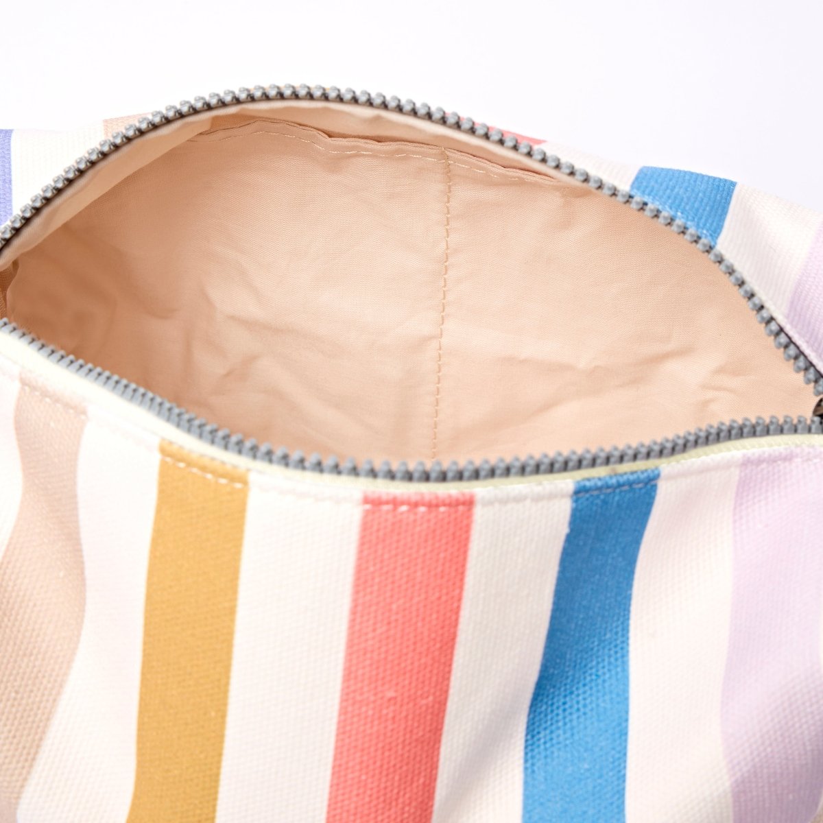 Mayfair Wash Bag in Pastel Multi Stripe - RUTHERFORD & Co