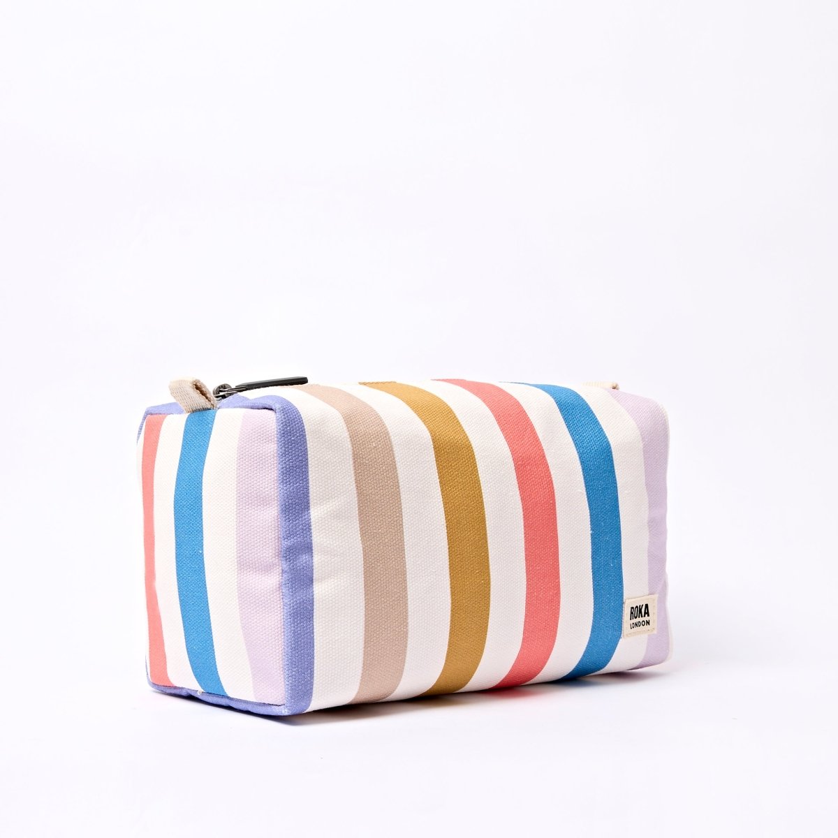 Mayfair Wash Bag in Pastel Multi Stripe - RUTHERFORD & Co