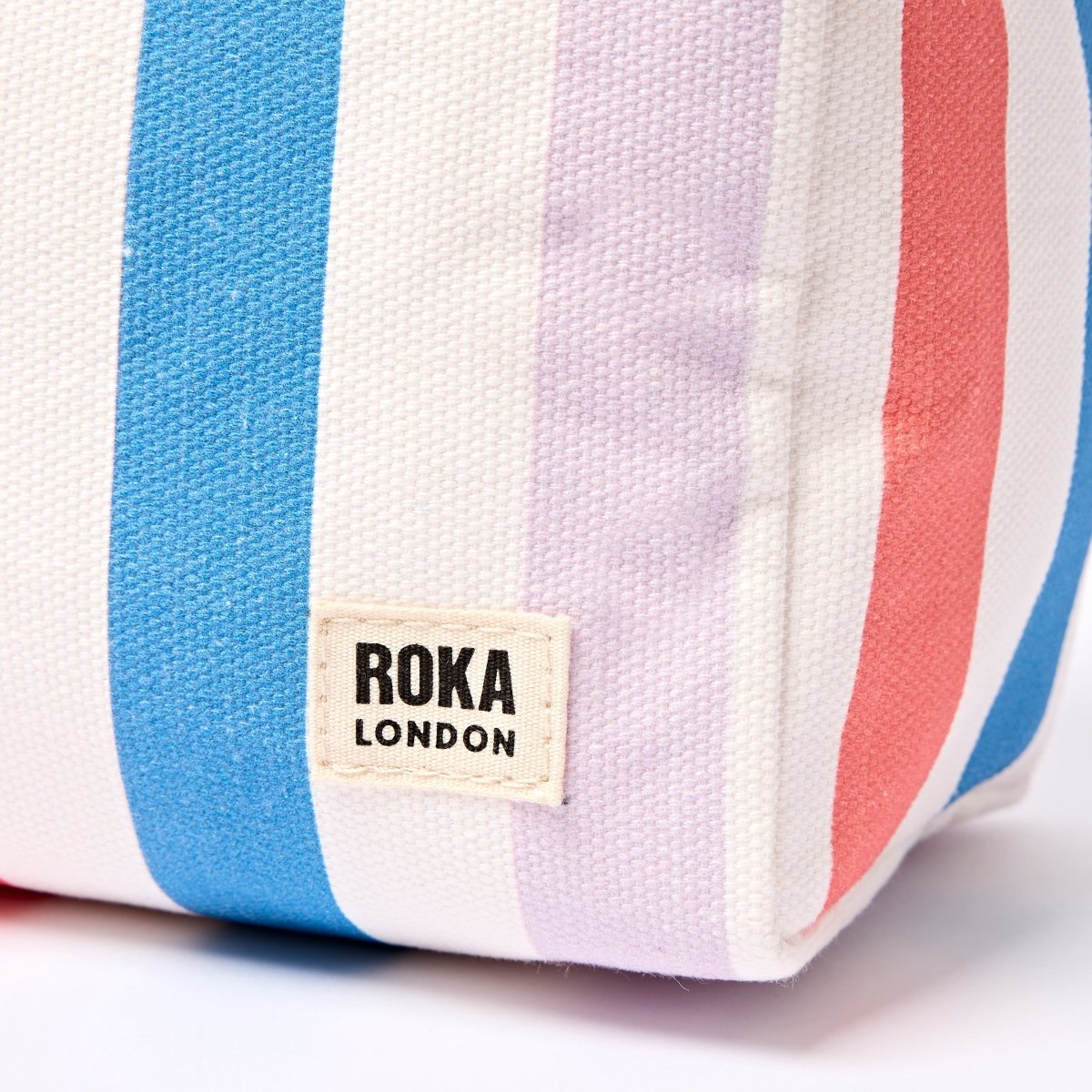 Mayfair Wash Bag in Pastel Multi Stripe - RUTHERFORD & Co