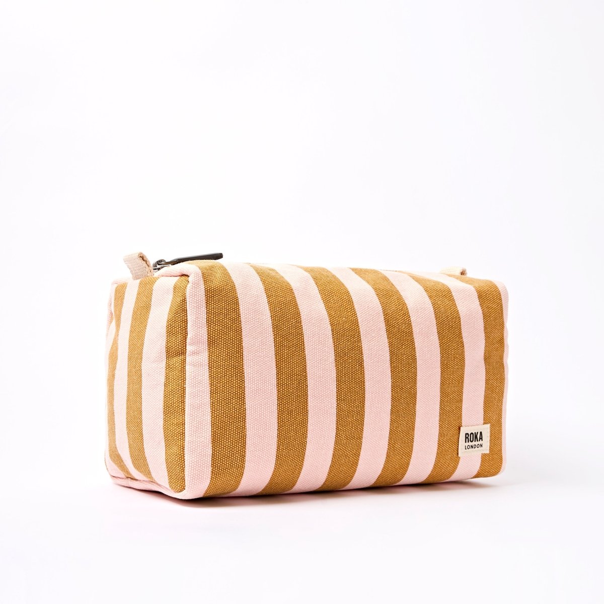 Mayfair Wash Bag in Rose Gold Stripe - RUTHERFORD & Co