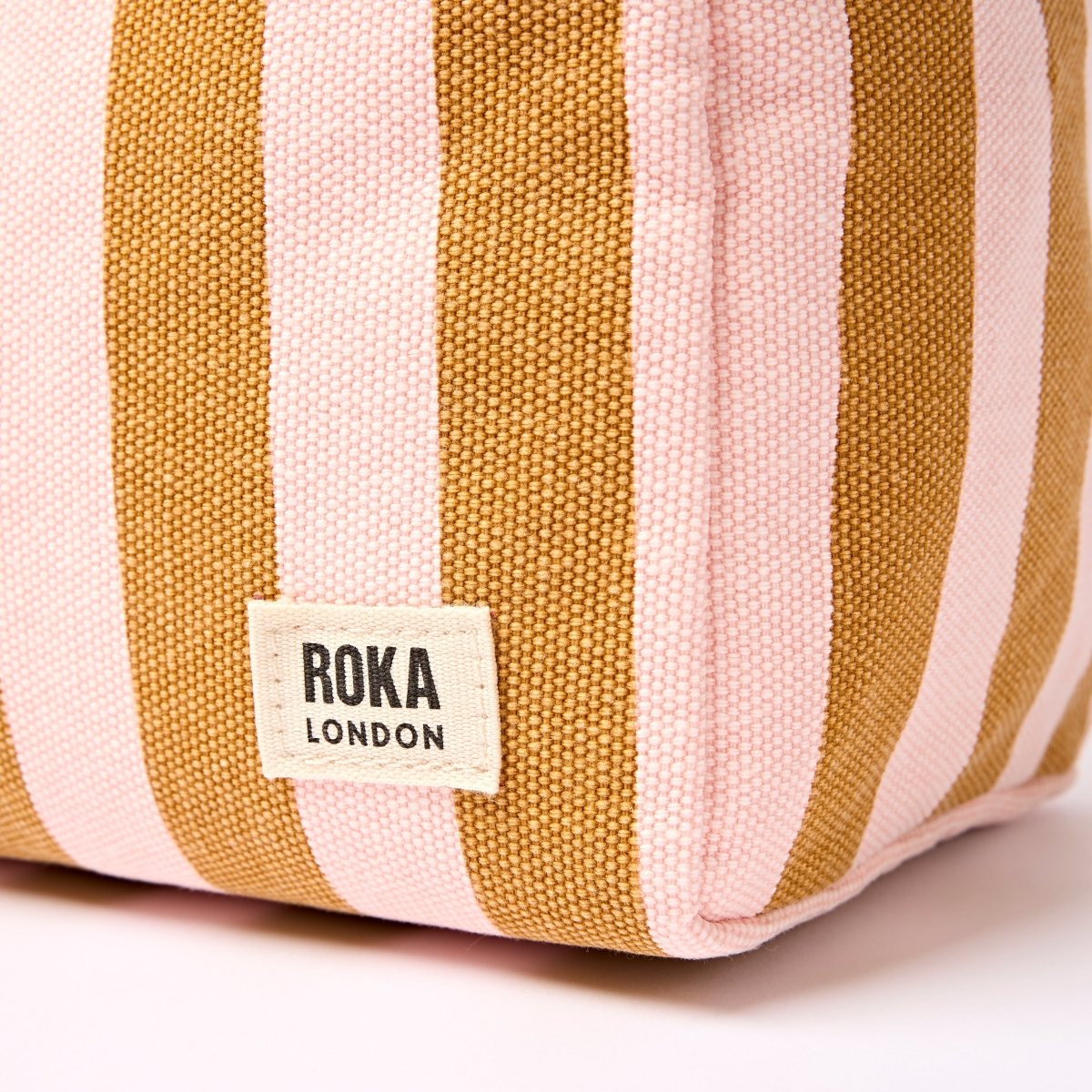 Mayfair Wash Bag in Rose Gold Stripe - RUTHERFORD & Co