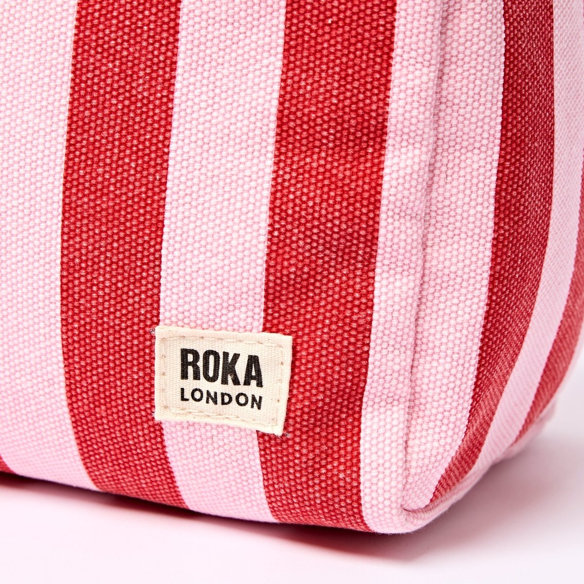 Mayfair Wash Bag in Strawberry Stripe - RUTHERFORD & Co