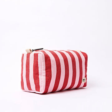 Mayfair Wash Bag in Strawberry Stripe - RUTHERFORD & Co