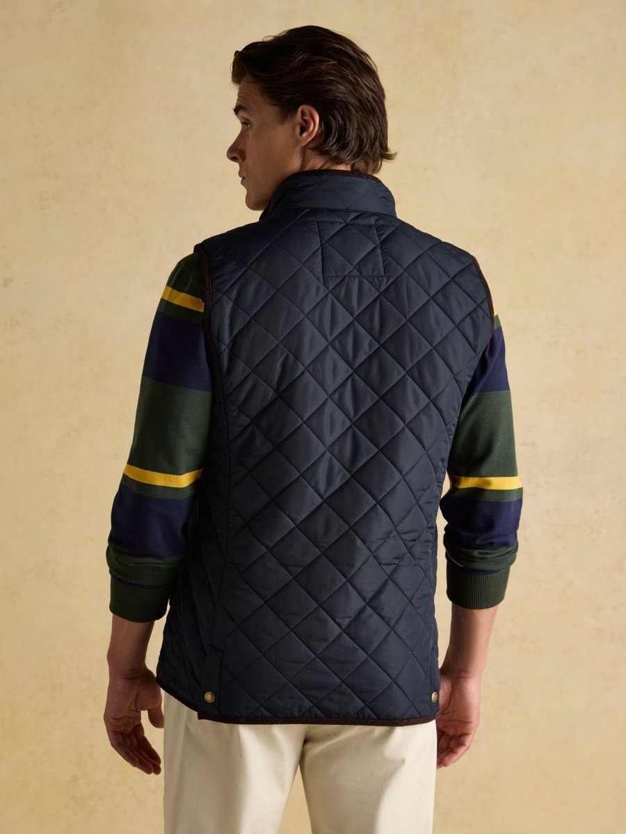 Maynard Navy Diamond Quilted Gilet - RUTHERFORD & Co