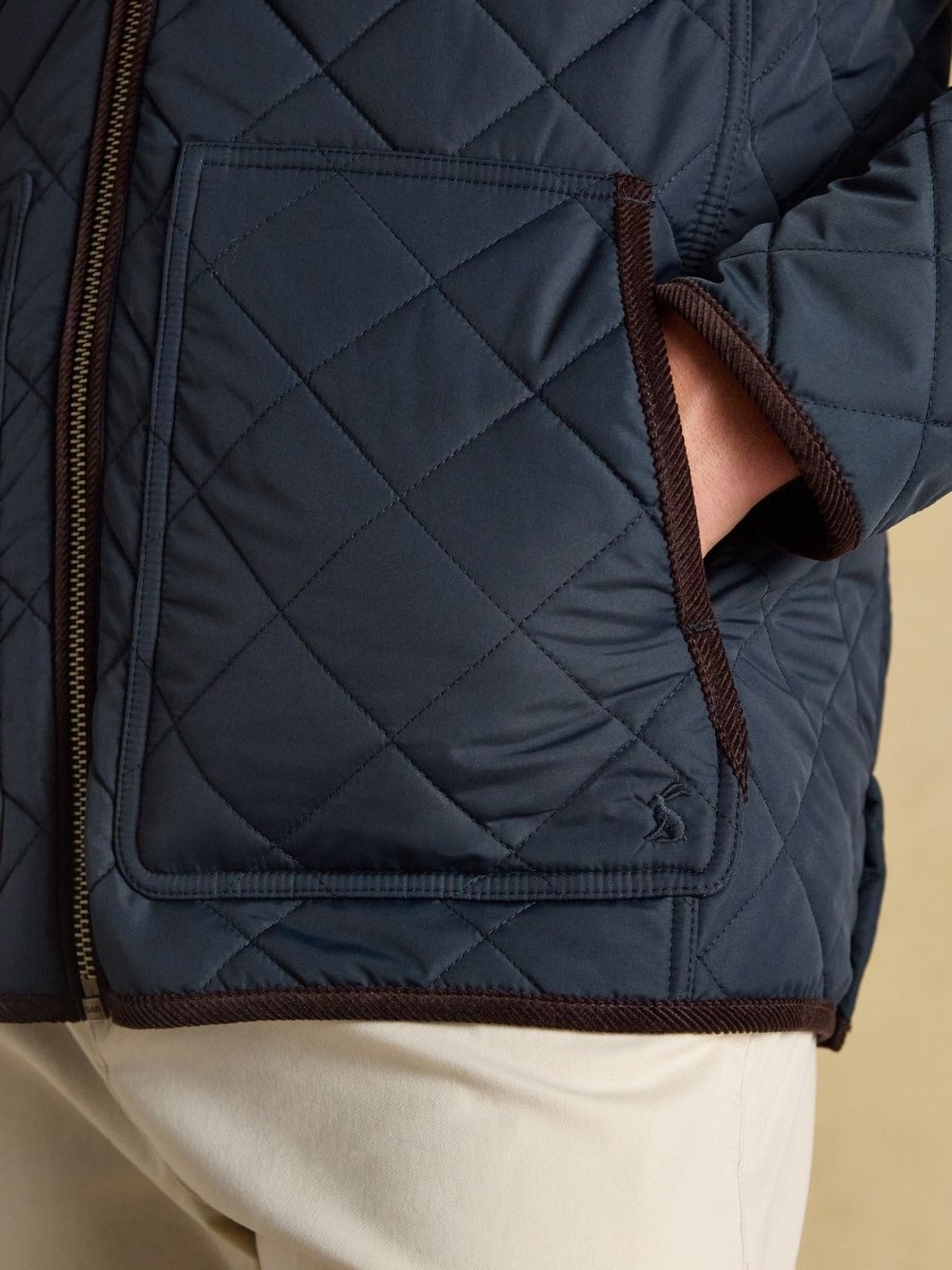 Maynard Navy Diamond Quilted Jacket - RUTHERFORD & Co
