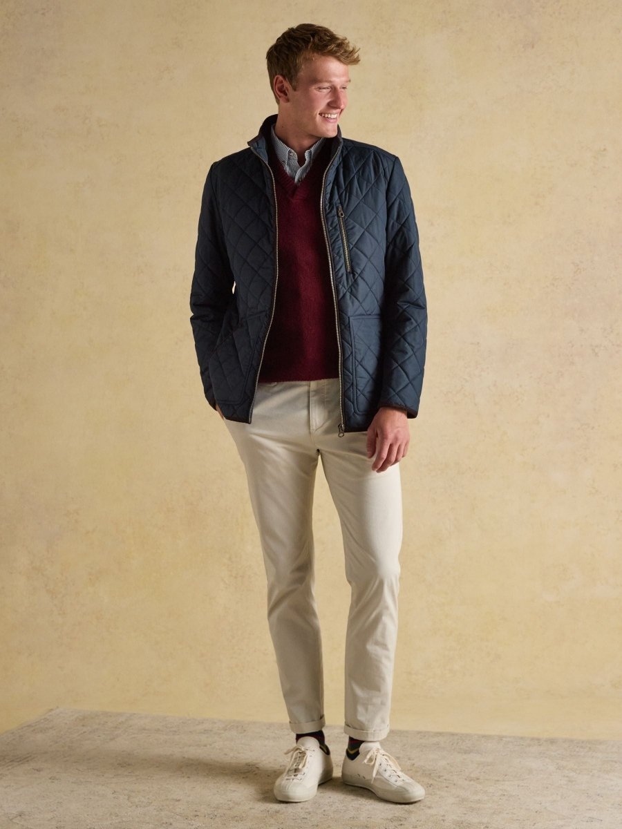 Maynard Navy Diamond Quilted Jacket - RUTHERFORD & Co