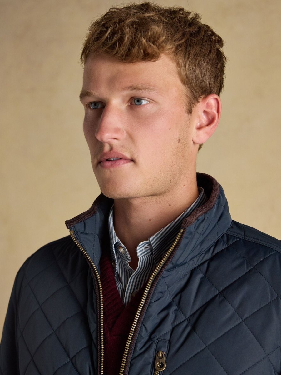Maynard Navy Diamond Quilted Jacket - RUTHERFORD & Co