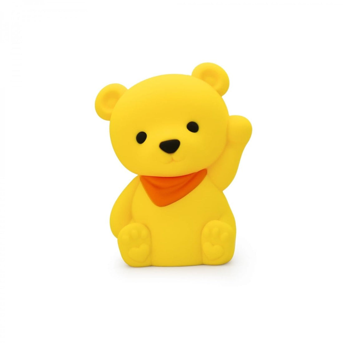 MEDIUM COLOUR CHANGING LED NIGHT LIGHT | YELLOW TEDDY BEAR WITH ORANGE SCARF - RUTHERFORD & Co