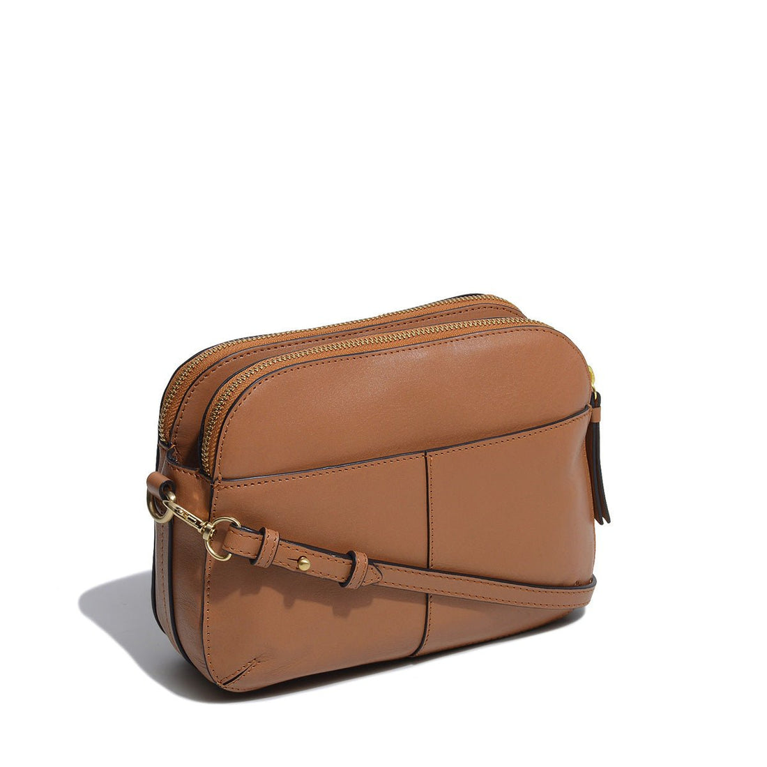 Medium Ziptop Crossbody Dark Butter - RUTHERFORD & Co