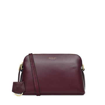 Medium Ziptop Crossbody Dark Cherry - RUTHERFORD & Co