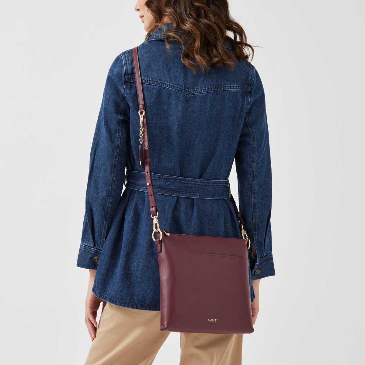 Medium Ziptop Crossbody Dark Cherry - RUTHERFORD & Co