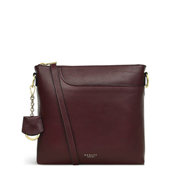 Medium Ziptop Crossbody Dark Cherry - RUTHERFORD & Co