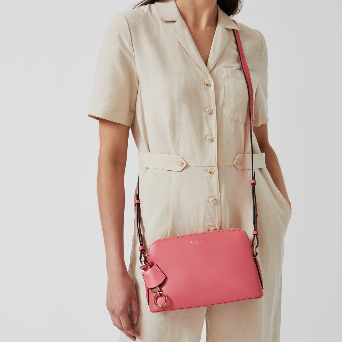 Medium Ziptop Crossbody Sweet Coral - RUTHERFORD & Co