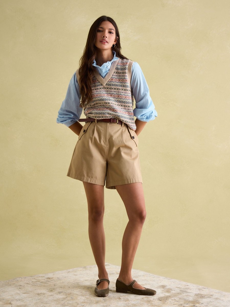 Melanie Blue/White Cotton Ruffle Blouse - RUTHERFORD & Co