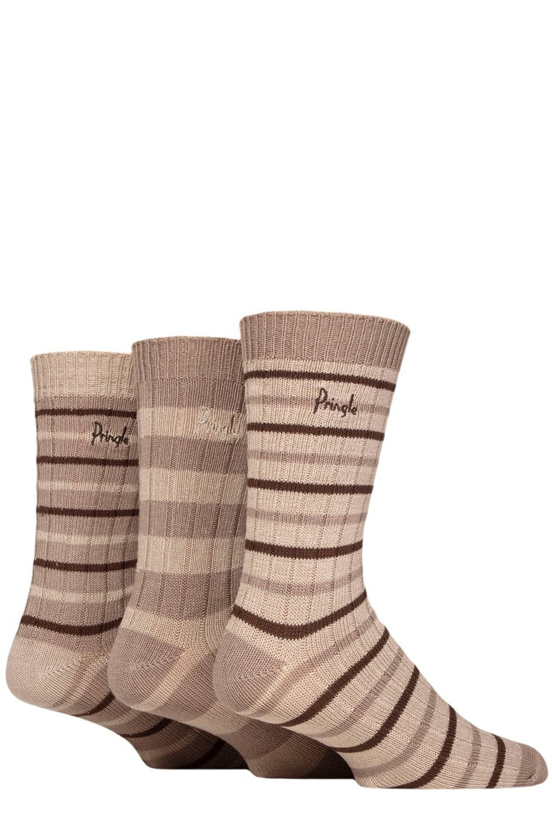 MENS 3 PAIR PRINGLE BAMBOO LEISURE SOCKS - RUTHERFORD & Co
