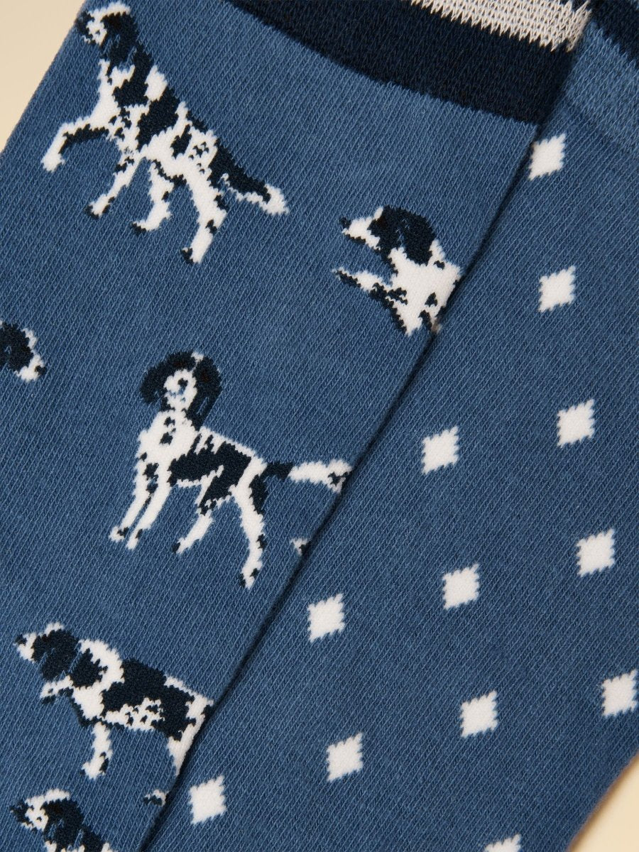 Men’s Kingsbury Blue Dog Socks 2-Pack (Size 7–12) - RUTHERFORD & Co
