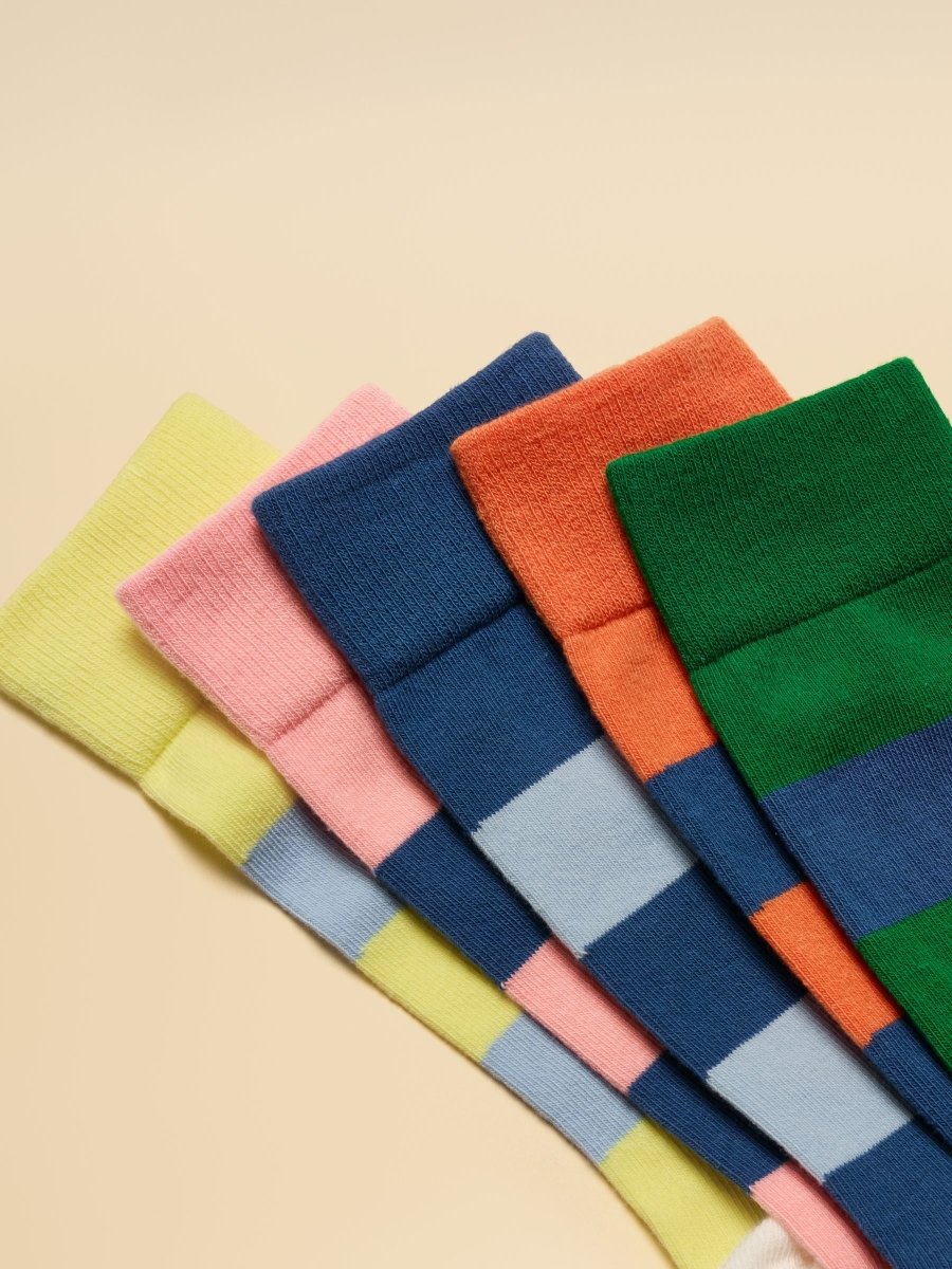 Men's Kingsbury Multi Bright Socks 5 Pack (size 7 - 12) - RUTHERFORD & Co