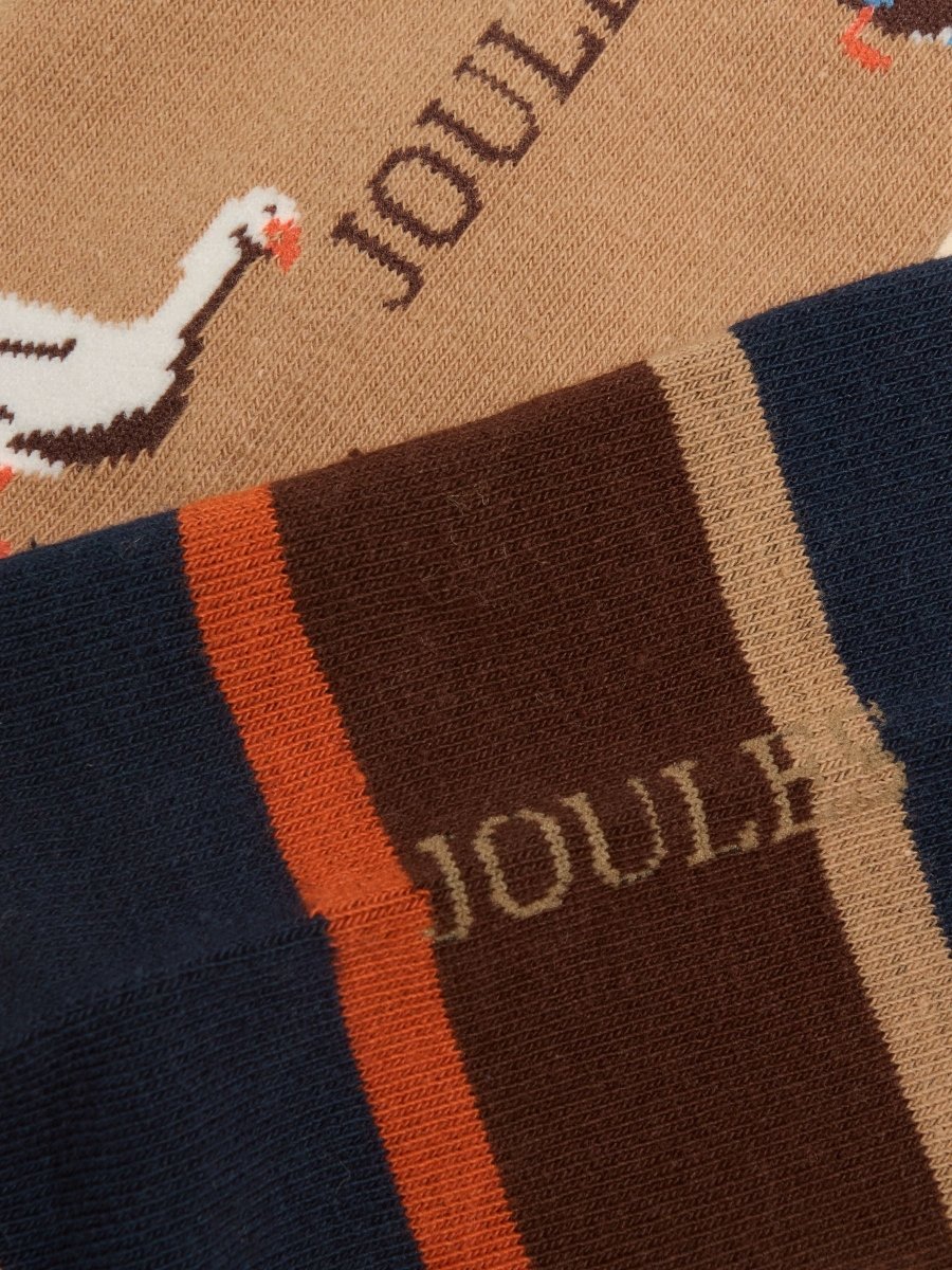 Men's Kingsbury Tan Birds Socks 2 Pack (size 7-12) - RUTHERFORD & Co