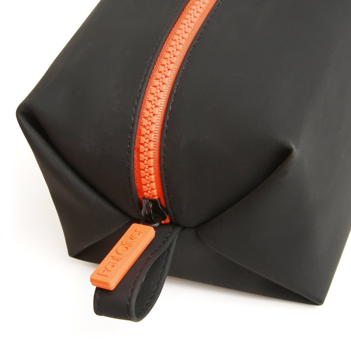 Mens Luxury Soft Touch Zip Wash Bag Black - by Paul Oliver - RUTHERFORD & Co