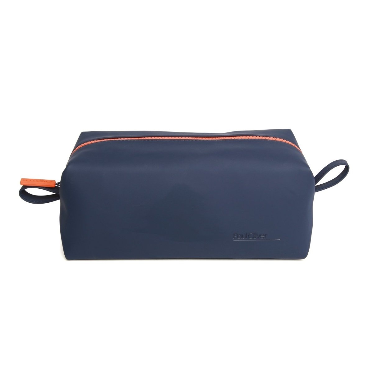 Mens Luxury Soft Touch Zip Wash Bag Navy - by Paul Oliver - RUTHERFORD & Co