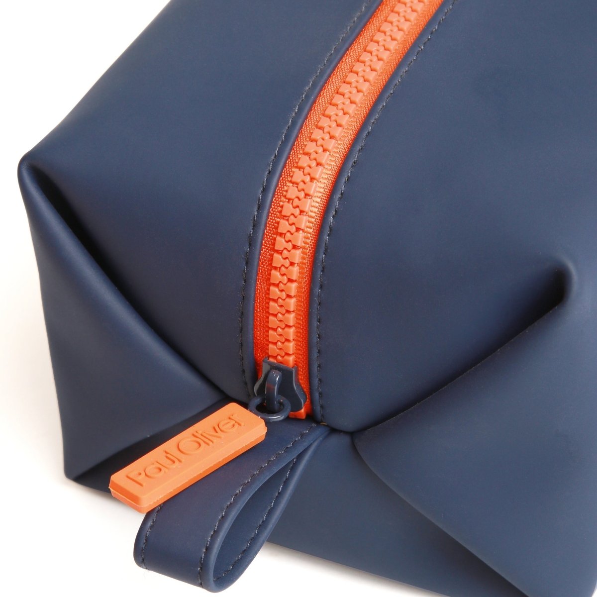 Mens Luxury Soft Touch Zip Wash Bag Navy - by Paul Oliver - RUTHERFORD & Co