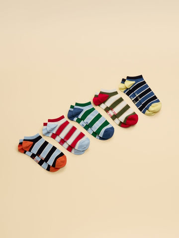 Men's Rilla Multi Bright Trainer Socks 5 Pack - RUTHERFORD & Co