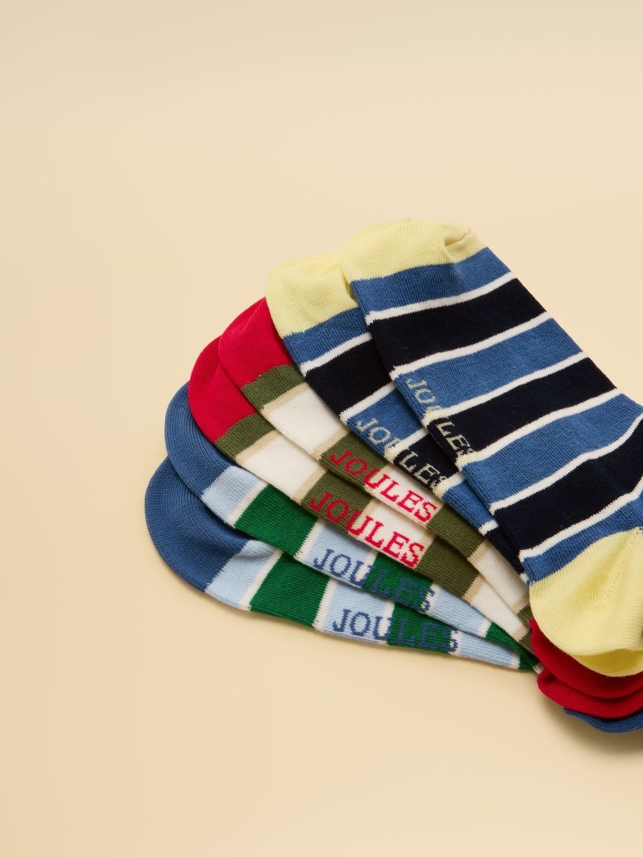 Men's Rilla Multi Bright Trainer Socks 5 Pack - RUTHERFORD & Co