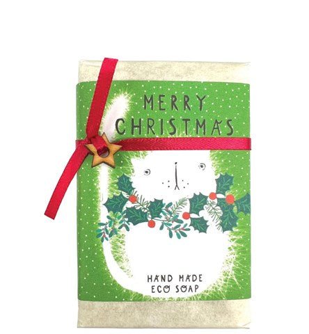 Merry Christmas, white cat - lemongrass & hemp soap bar - RUTHERFORD & Co