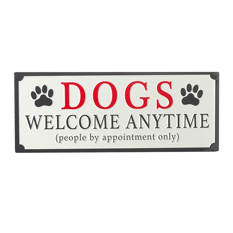 Metal Dogs Welcome Anytime Sign - RUTHERFORD & Co