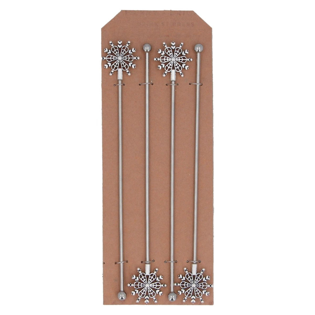 Metal Snowflake Cocktail Stirrer/Pack of 4 - RUTHERFORD & Co
