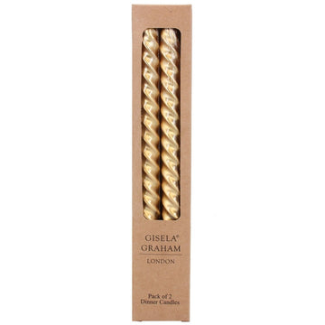 Metallic Gold Twist Box of 2 Taper (Candle) - RUTHERFORD & Co