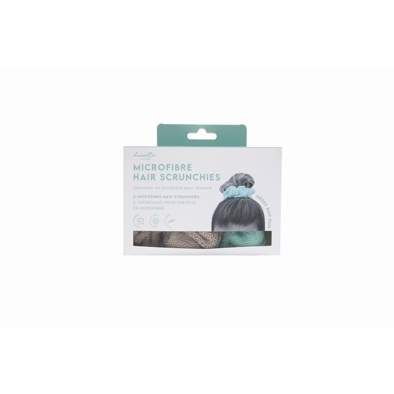 Microfibre Scrunchie - Grey & Mint - RUTHERFORD & Co