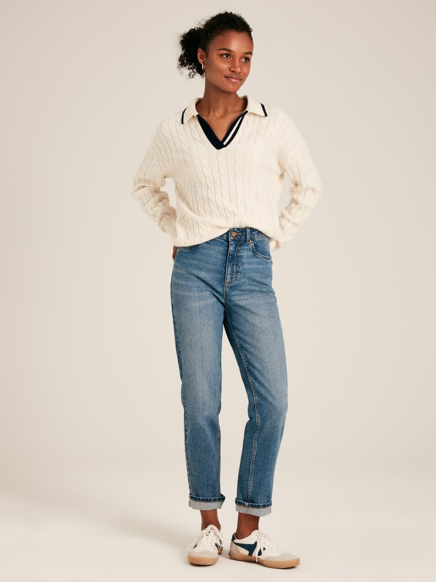 Mid Blue Straight Leg Jeans - RUTHERFORD & Co