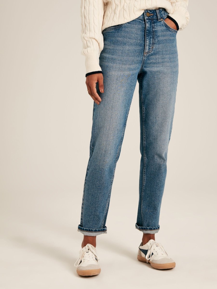 Mid Blue Straight Leg Jeans - RUTHERFORD & Co