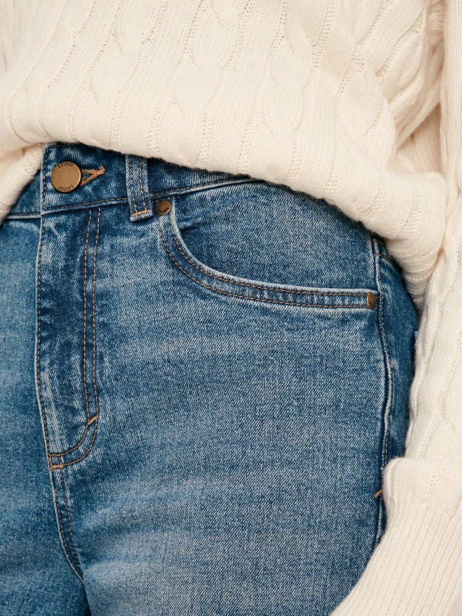 Mid Blue Straight Leg Jeans - RUTHERFORD & Co