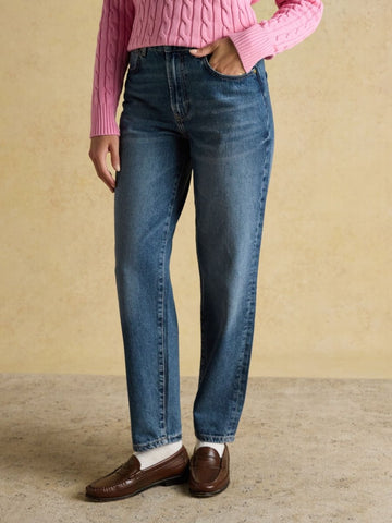 Mid Indigo Blue Relaxed Fit Jeans - RUTHERFORD & Co