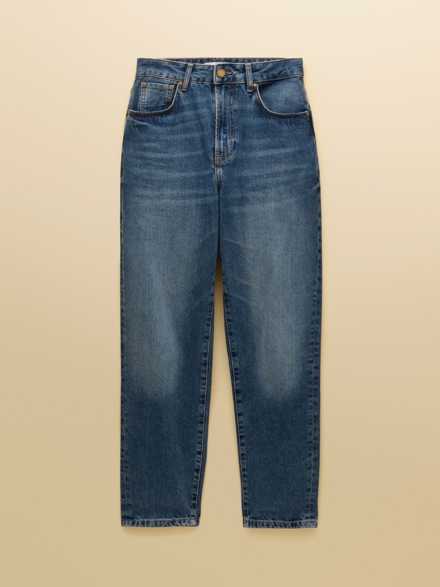 Mid Indigo Blue Relaxed Fit Jeans - RUTHERFORD & Co